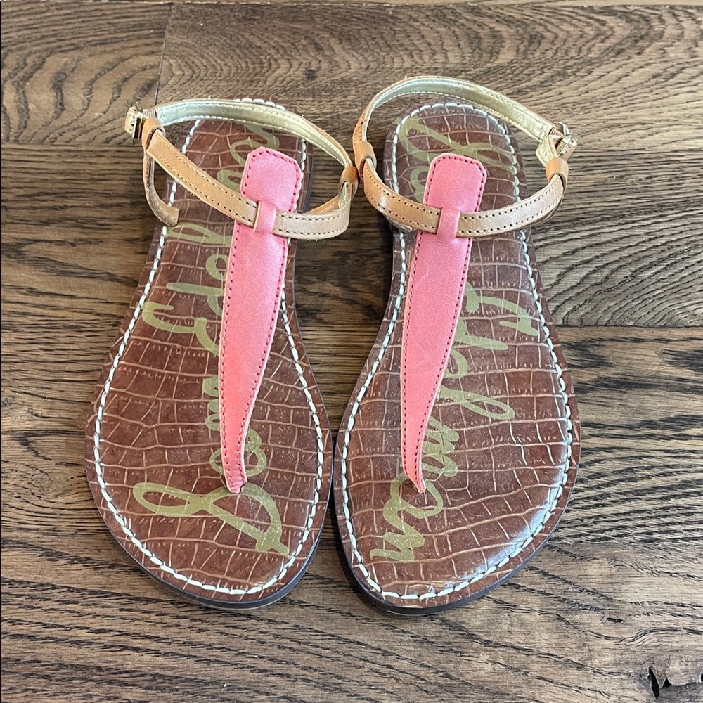 Sam Edelman Gigi Pink and Tan Strappy Sandals